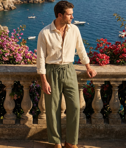 ElioRiva® - Pantaloni Lino Verde